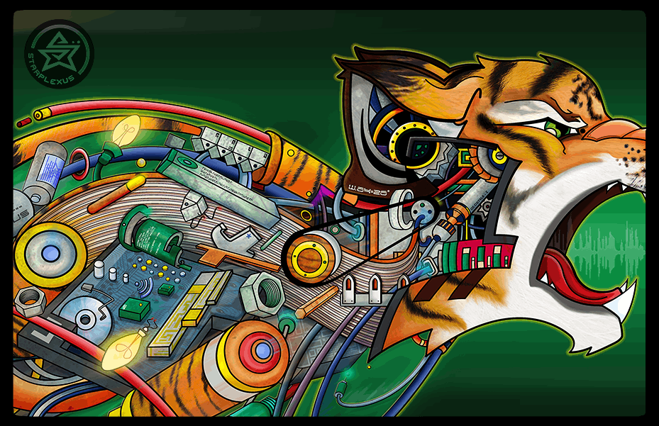 growling machines closeup